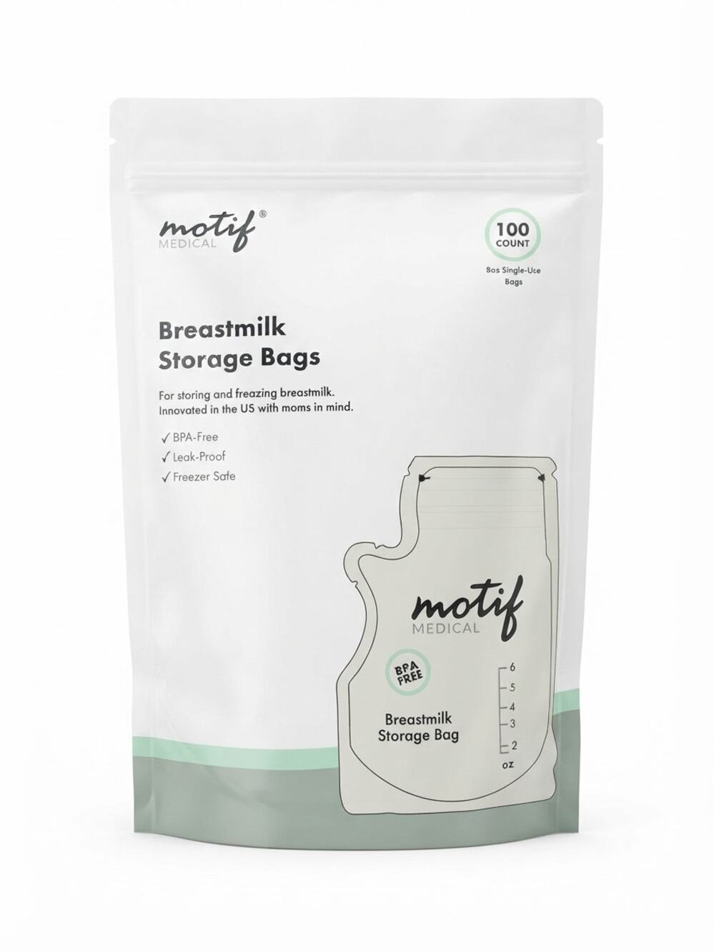 New & Sealed Motif Medical Breastmilk Storage Bags 100 Count BPA-Free Freezer